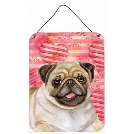 Carolines Treasures Fawn Pug Love Wall or Door Hanging Prints BB9805DS1216